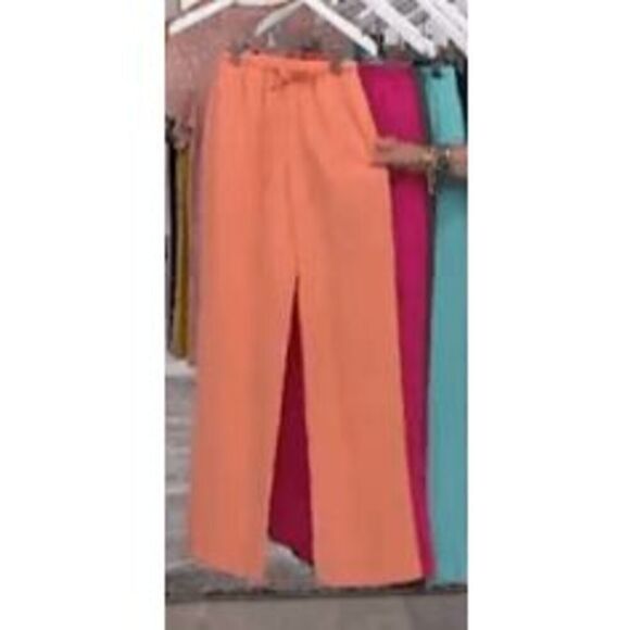 Denim & Co Womens 3X Regular Classic Waist Gauze Pants Medium Gray Drawstring NW - Picture 6 of 7